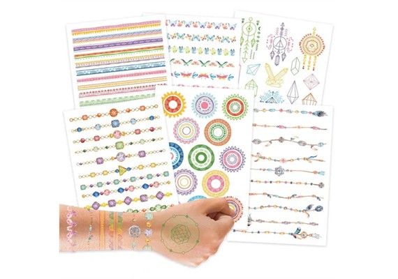 100 Kindertattoos Metallic - Schmuckelemente - Set 7