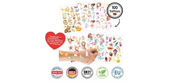 100 Kindertattoos zum Aufkleben – Einhorn, Meerjungfrau, Prinzessin