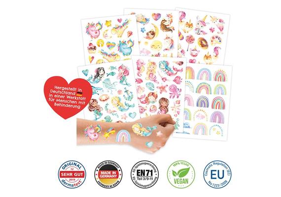 100 Kindertattoos zum Aufkleben – Meerjungfrau