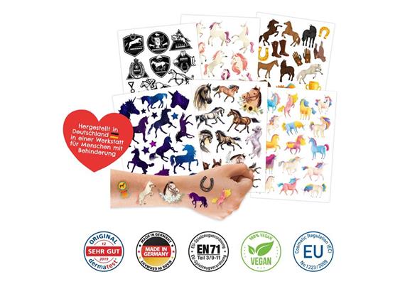 100 Kindertattoos zum Aufkleben – Pferde