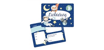 12 Einladungskarten zum Geburtstag - Astronaut