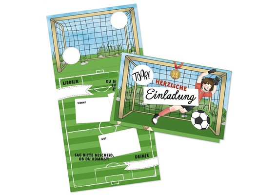 12 Einladungskarten zum Geburtstag - Fussball