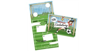 12 Einladungskarten zum Geburtstag - Fussball