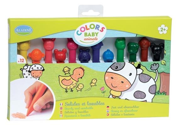 Aladine Kids 12 Wachsmalstifte Tiere