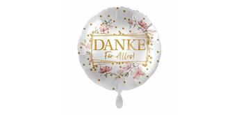 amscan Folienballon "Danke für Alles" mit Blüten