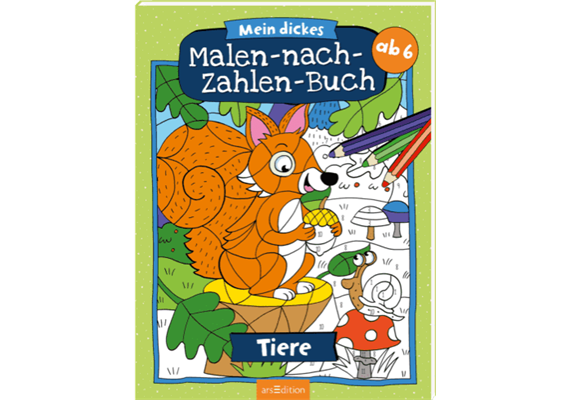 Ars Edition - Dickes Malen-nach-Zahlen-Buch Tiere