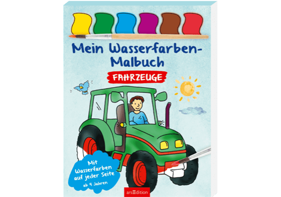 Ars Edition - Wasserfarben-Malbuch Fahrzeuge