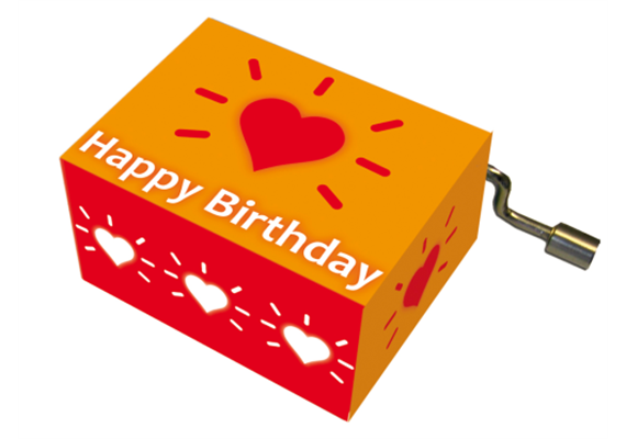 Holzschachtel " Happy Birthday " Spieluhr 