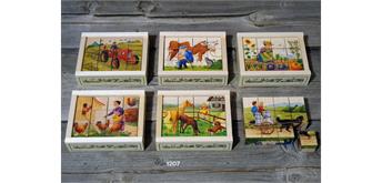 Atelier Fischer 1207 Klötzlipuzzle 12-teilig, Bauernhof