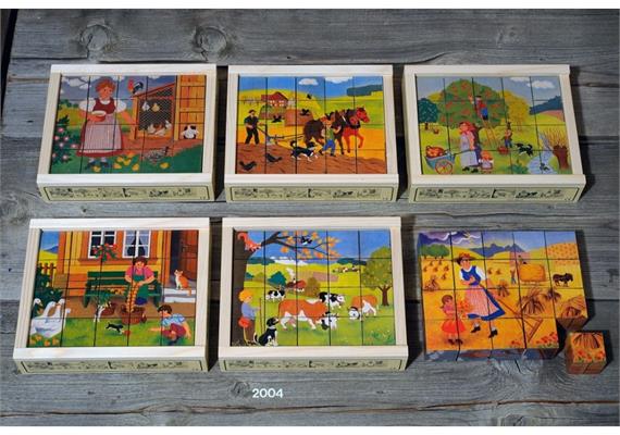 Atelier Fischer 2004 Klötzlipuzzle 20-teilig, Bauernhof