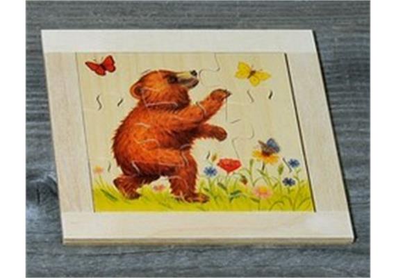 Atelier Fischer 6011 Puzzle Bären 9-teilig - Bär mit Schmetterling