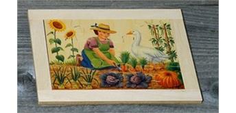 Atelier Fischer 6021 Puzzle Bauernhof 12-teilig Frau mit Gans