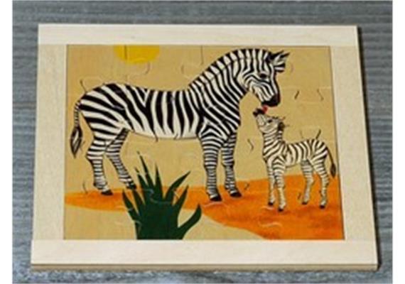 Atelier Fischer 6030 Puzzle Wildtiere 16-teilig- Zebra