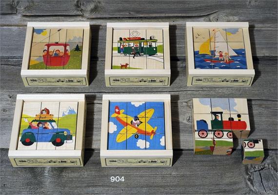 Atelier Fischer 904 Klötzlipuzzle 9-teilig, Verkehrsfahrzeuge