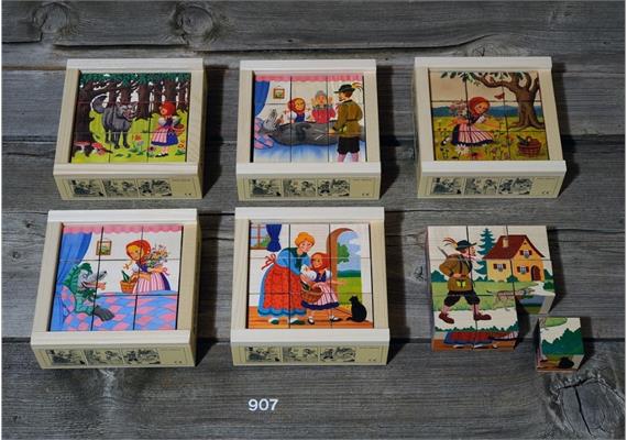 Atelier Fischer 907 Klötzlipuzzle 9-teilig, Rotkäppli