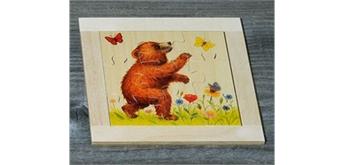 Atelier Fischer 6011 Puzzle Bären 9-teilig - Bär mit Schmetterling