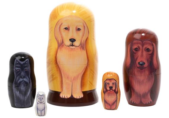 Babuschka Golden Retriever 5 Stück, 11 cm