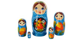 Babuschka hellblau 5 Stück, 11 cm