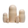 Babuschka Natur unbemalt 5 Stück, 15 cm