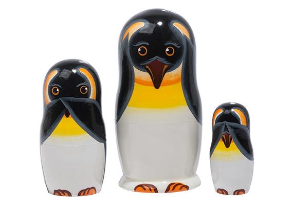 Babuschka No Evil Pinguine 3 Stück, 10 cm