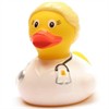 Badeente Ärztin - blond - Gummiente
