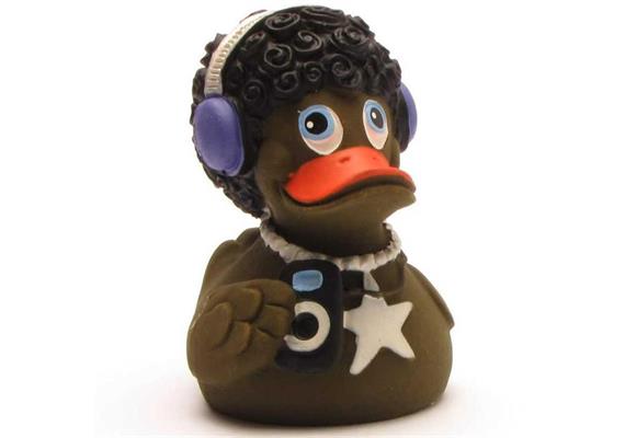 Badeente Disco braun - Gummiente