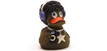 Badeente Disco braun - Gummiente