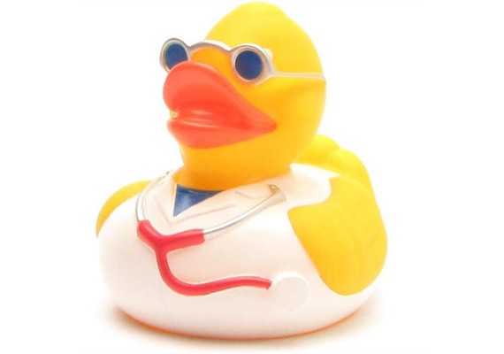 Badeente Doktor mit Brille - Gummiente