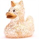 Badeente Einhorn Quietschente Gliter gold