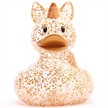 Badeente Einhorn Quietschente Gliter gold | Bild 3