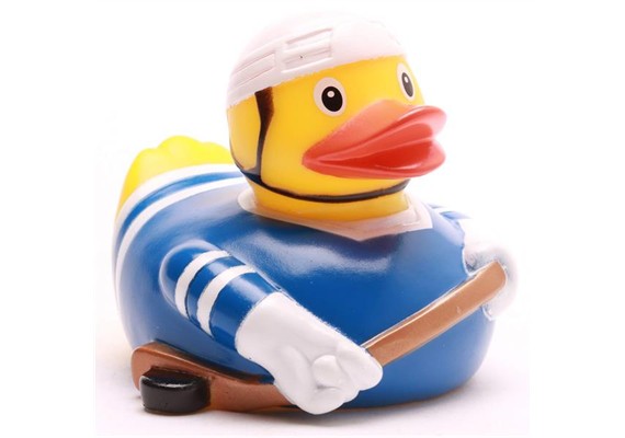Badeente Eishockey blau