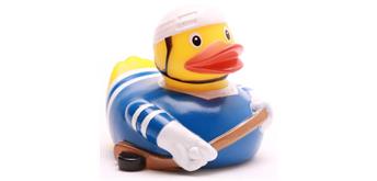 Badeente Eishockey blau