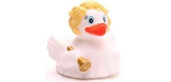 Badeente Engel mit blondem Haar - Gummiente