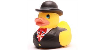 Badeente English Gentleman - 7,5 cm - Gummiente
