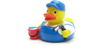 Badeente Fensterputzer - Gummiente