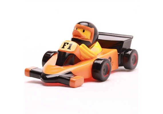 Badeente Formel 1 - orange - Gummiente