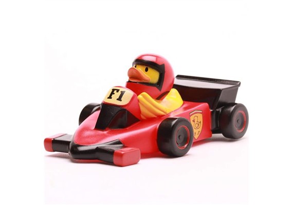 Badeente Formel 1 - rot - Gummiente