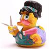 Badeente Friseuse - lila Quietscheente