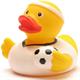 Badeente Fussballer (weiss) - Gummiente