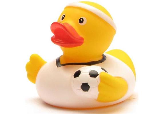 Badeente Fussballer (weiss) - Gummiente