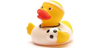 Badeente Fussballer (weiss) - Gummiente