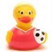 Badeente Fussballspielerin rot - Gummiente | Bild 3