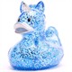 Badeente Glitzer Einhorn blau Quietscheente