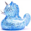 Badeente Glitzer Einhorn blau Quietscheente | Bild 4