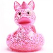 Badeente Glitzer Einhorn pink Quietscheente | Bild 3