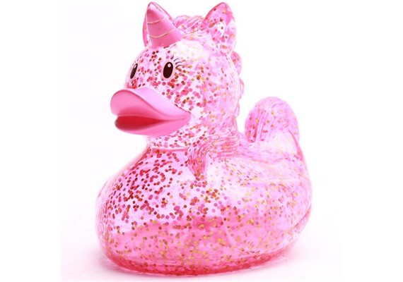 Badeente Glitzer Einhorn pink Quietscheente