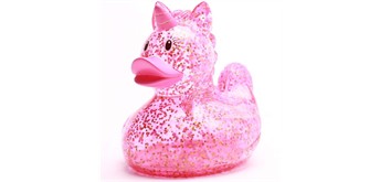 Badeente Glitzer Einhorn pink Quietscheente