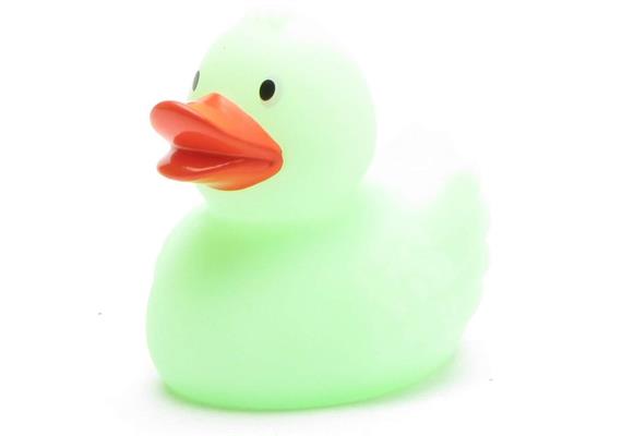 Badeente Glow in the Dark - grün - Gummiente