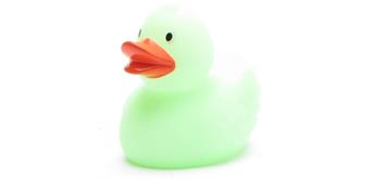 Badeente Glow in the Dark - grün - Gummiente