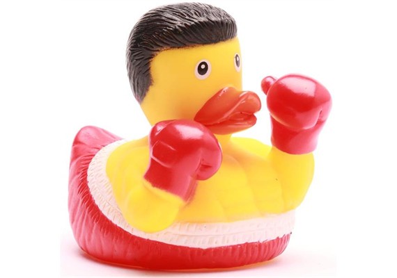 Badeente Gummiente Boxer Quietscheente